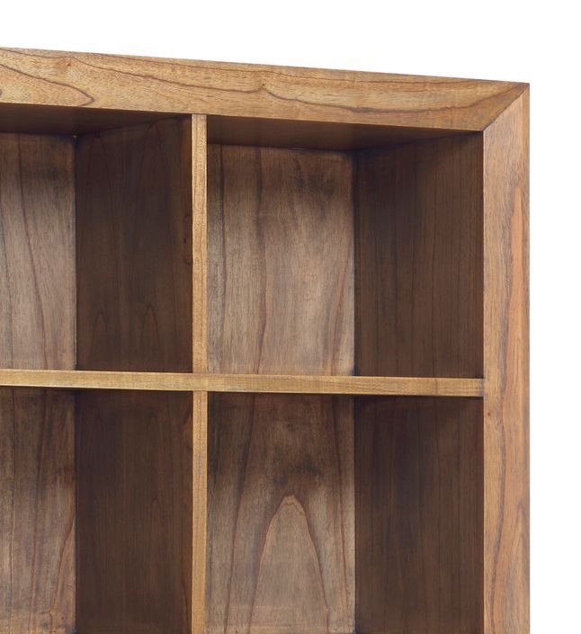 Bibliothèque en bois massif de Mindy naturel 6 tiroirs 8 compartiments Mazari 100 cm - Photo n°4