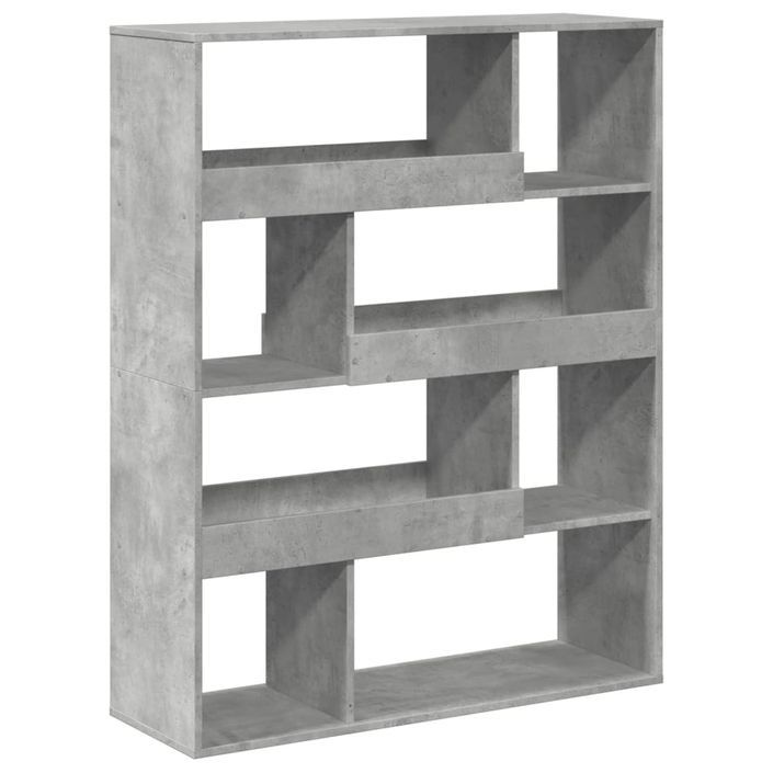 Bibliothèque gris béton 100x33x125,5 cm bois d'ingénierie - Photo n°6