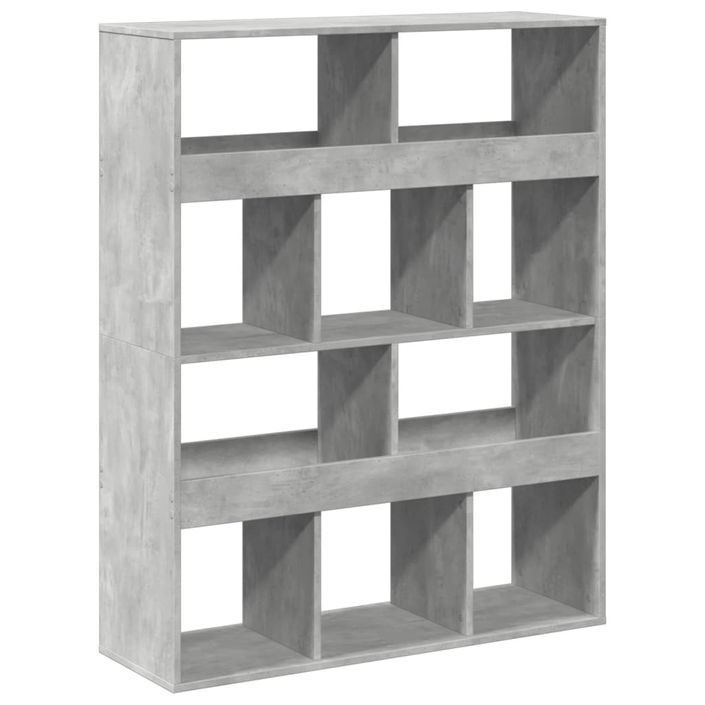 Bibliothèque gris béton 100x33x125,5 cm bois d'ingénierie - Photo n°2