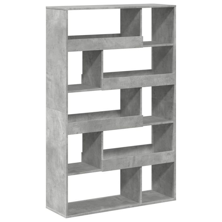 Bibliothèque gris béton 100x33x156,5 cm bois d'ingénierie - Photo n°6