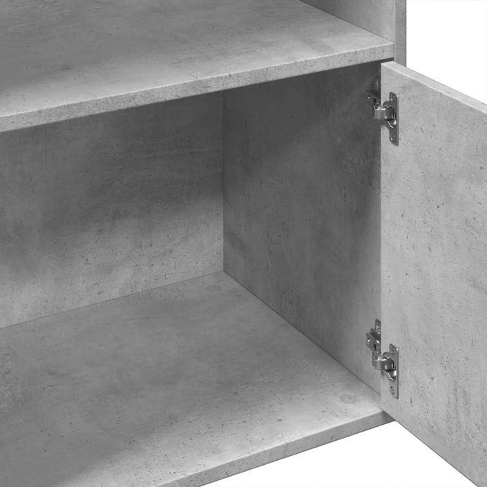 Bibliothèque gris béton 100x36x189 cm bois d'ingénierie - Photo n°7