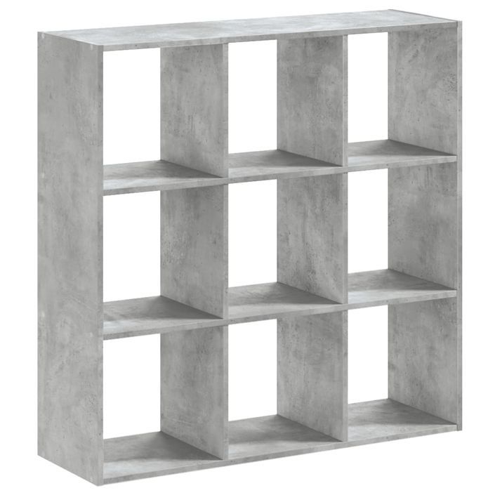 Bibliothèque gris béton 102x32x102 cm bois d'ingénierie - Photo n°6