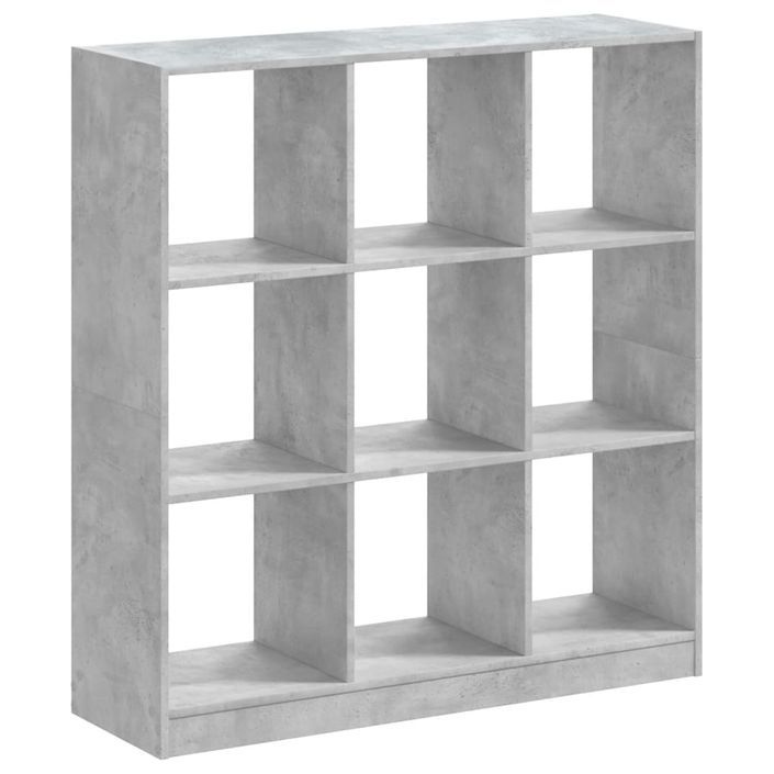 Bibliothèque gris béton 102x32x108 cm bois d'ingénierie - Photo n°6