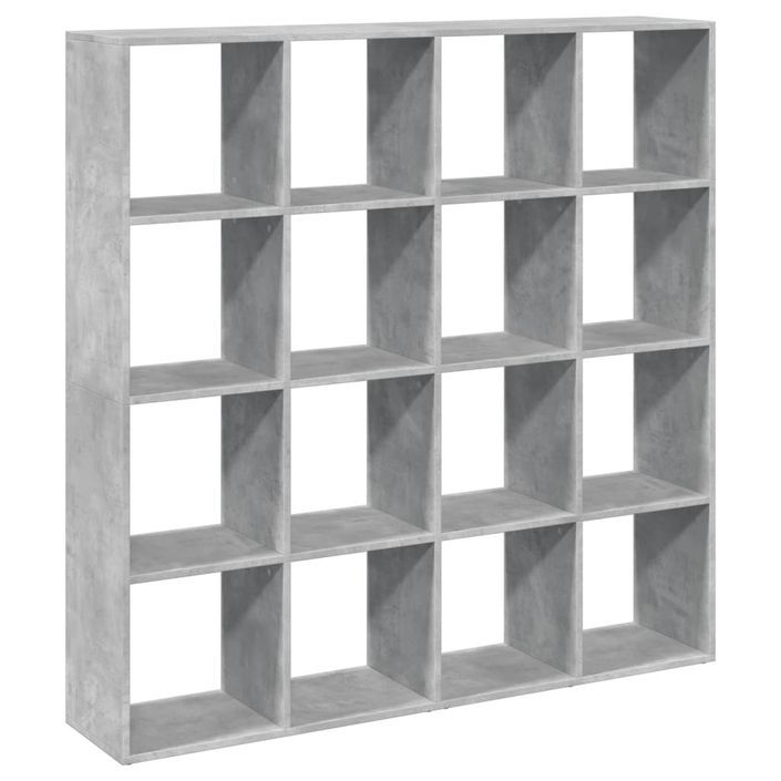 Bibliothèque gris béton 137,5x29x137,5 cm bois d'ingénierie - Photo n°2