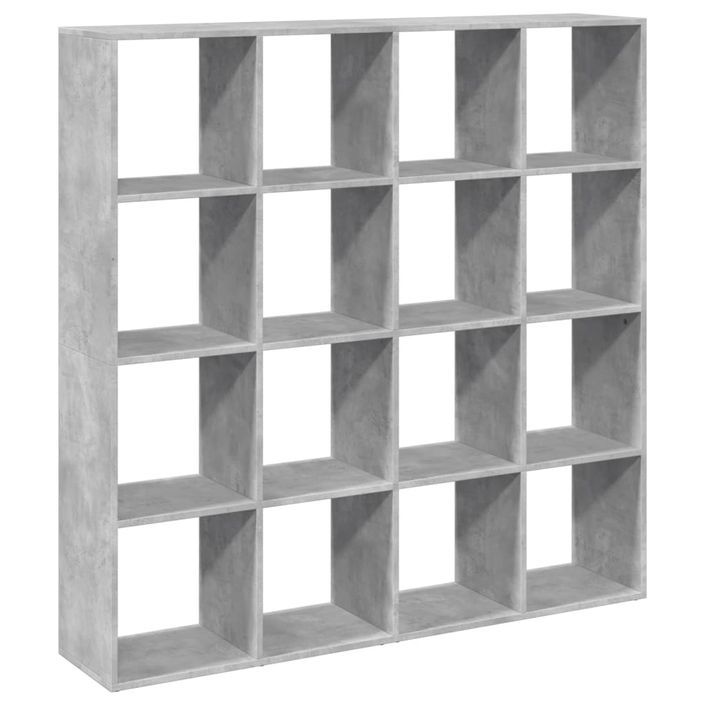 Bibliothèque gris béton 137,5x29x137,5 cm bois d'ingénierie - Photo n°7