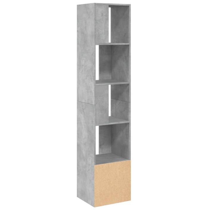 Bibliothèque gris béton 40x36x189 cm bois d'ingénierie - Photo n°5