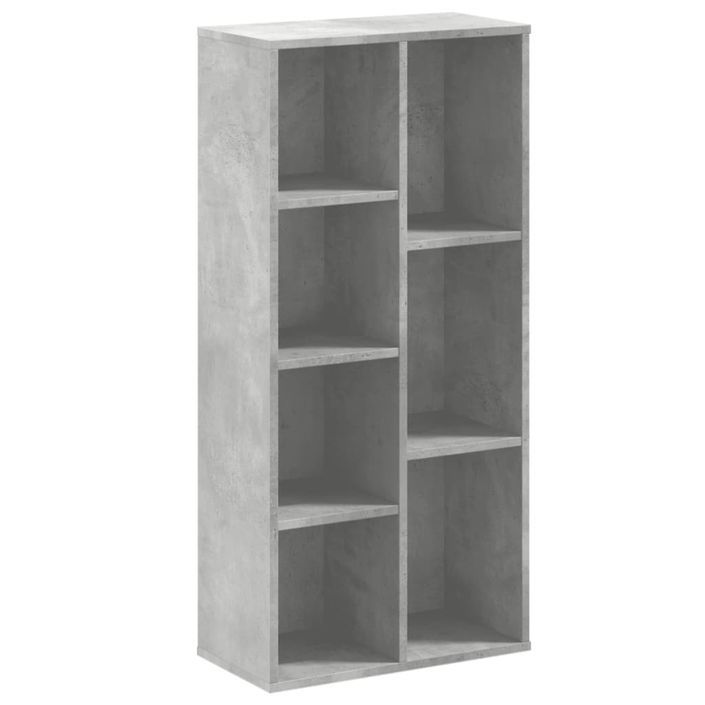 Bibliothèque gris béton 50x25x105 cm bois d'ingénierie - Photo n°2