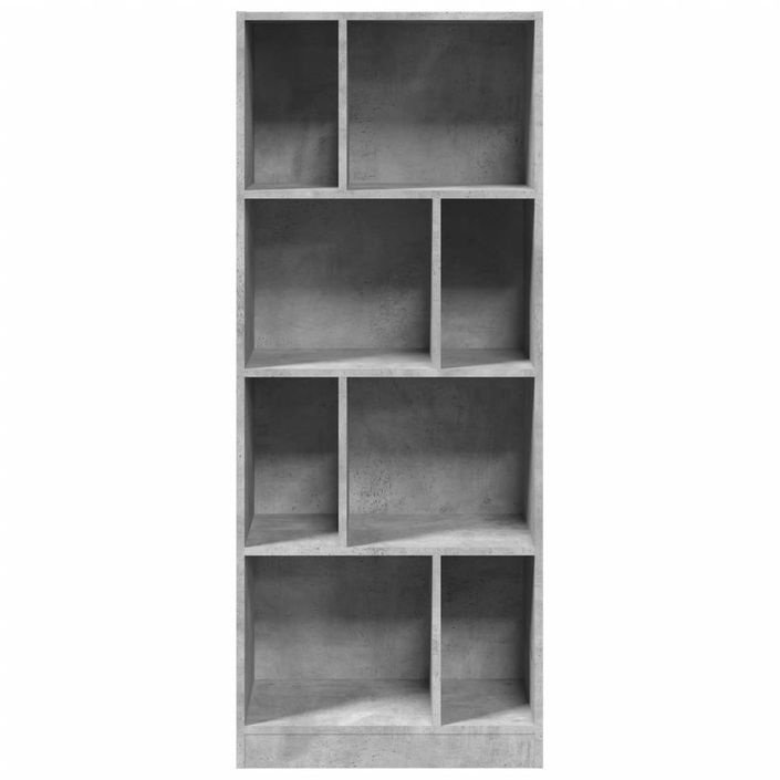 Bibliothèque gris béton 57x28,5x141 cm bois d'ingénierie - Photo n°4