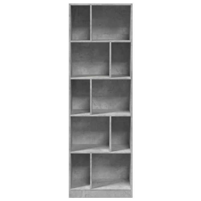 Bibliothèque gris béton 57x28,5x174 cm bois d'ingénierie - Photo n°4