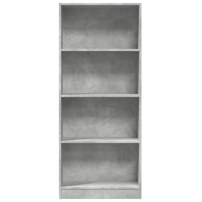 Bibliothèque gris béton 60x24x143 cm bois d'ingénierie - Photo n°4