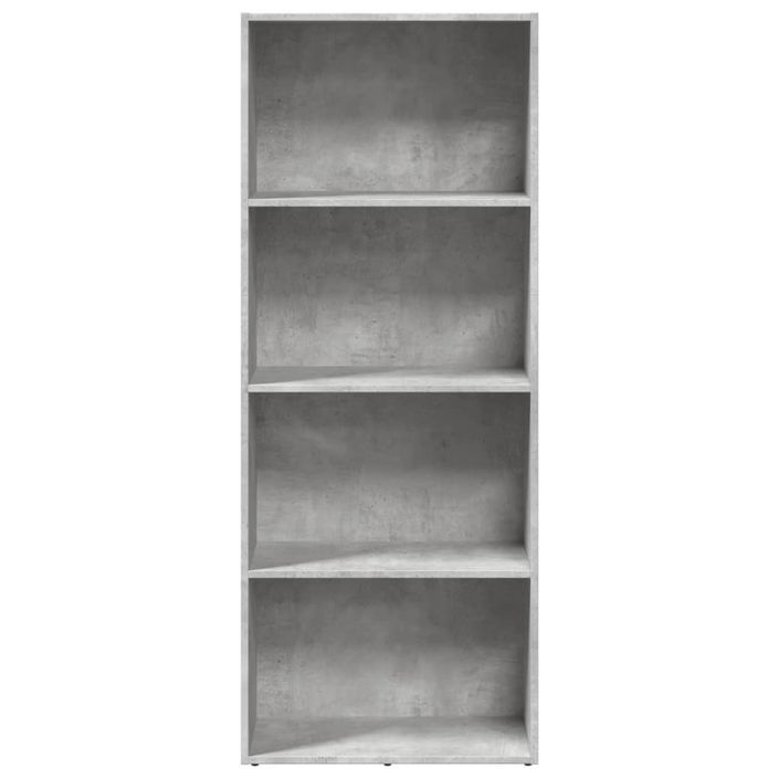 Bibliothèque gris béton 60x30x152 cm bois d'ingénierie - Photo n°4