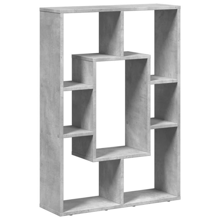 Bibliothèque gris béton 63x20x90 cm bois d'ingénierie - Photo n°7