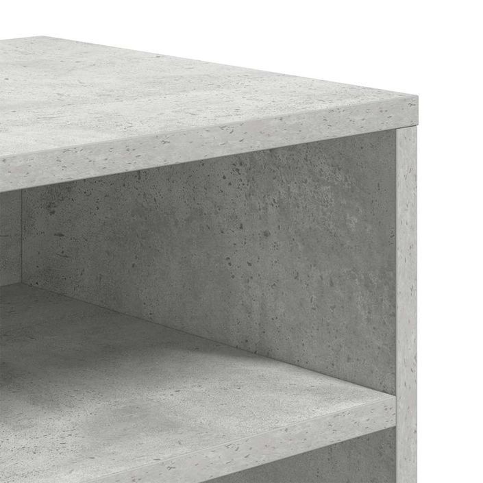 Bibliothèque gris béton 66x31x80 cm bois d’ingénierie - Photo n°7