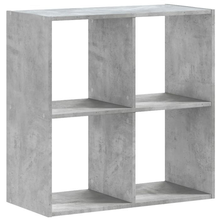 Bibliothèque gris béton 68,5x32x68,5 cm bois d'ingénierie - Photo n°2