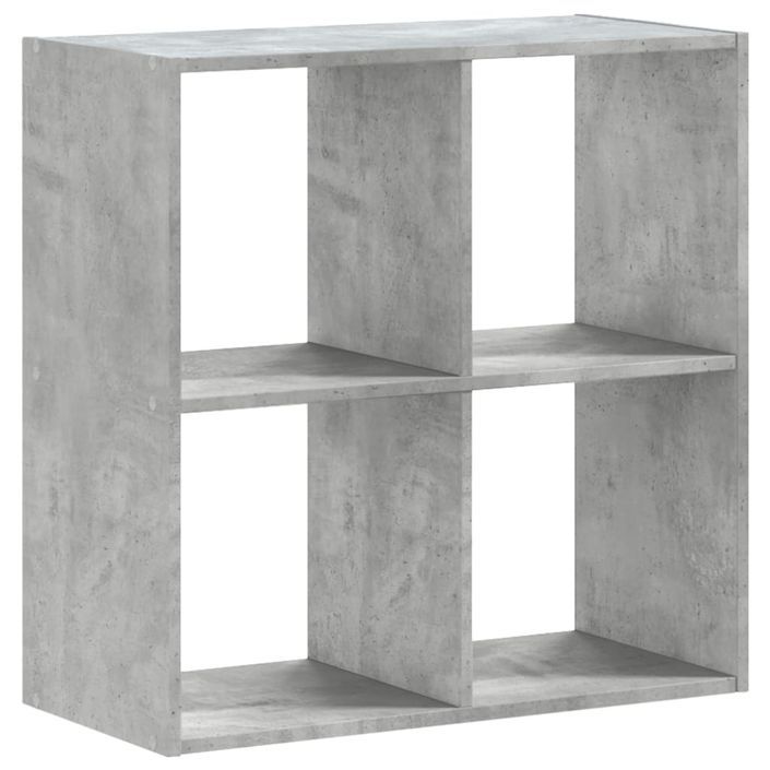 Bibliothèque gris béton 68,5x32x68,5 cm bois d'ingénierie - Photo n°6