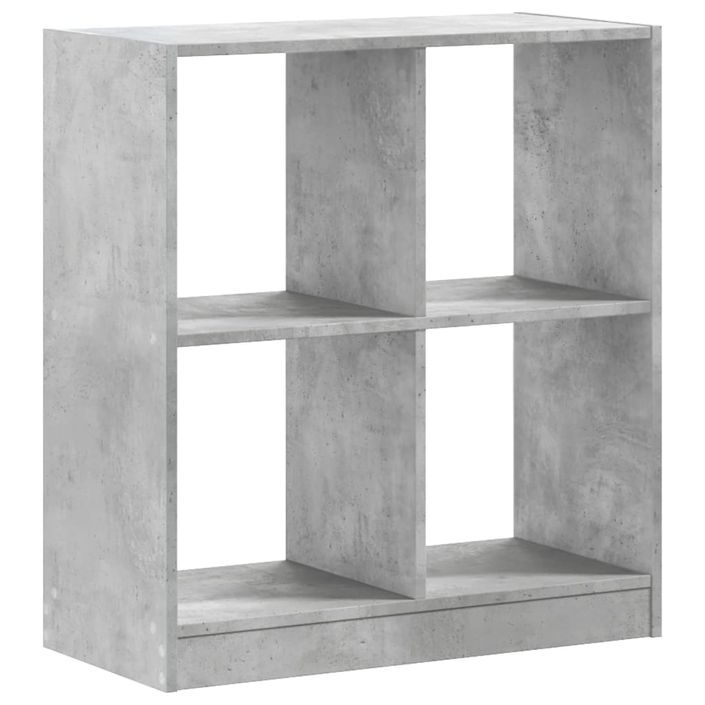 Bibliothèque gris béton 68,5x32x75 cm bois d'ingénierie - Photo n°6