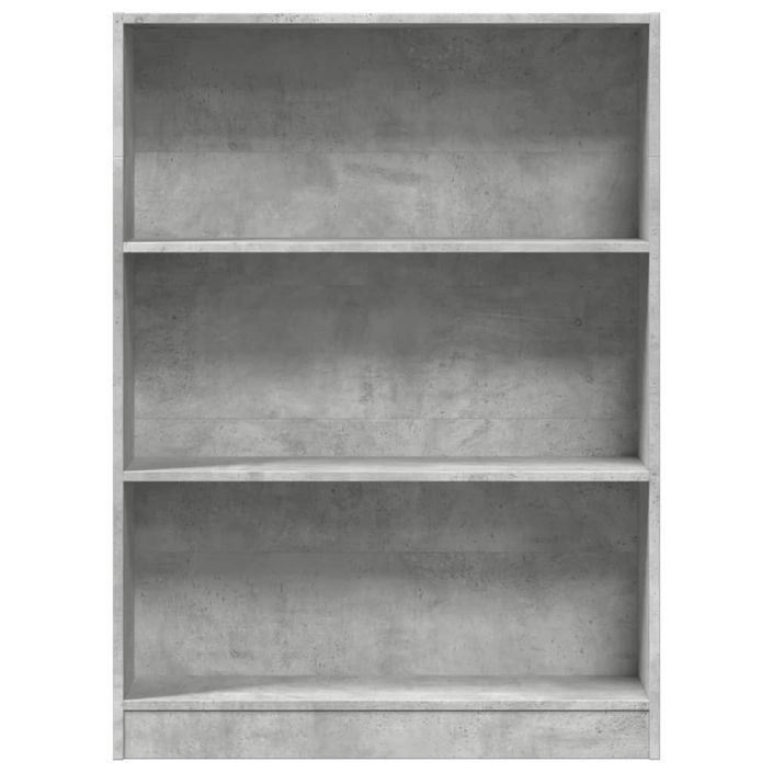 Bibliothèque gris béton 80x24x109 cm bois d'ingénierie - Photo n°4