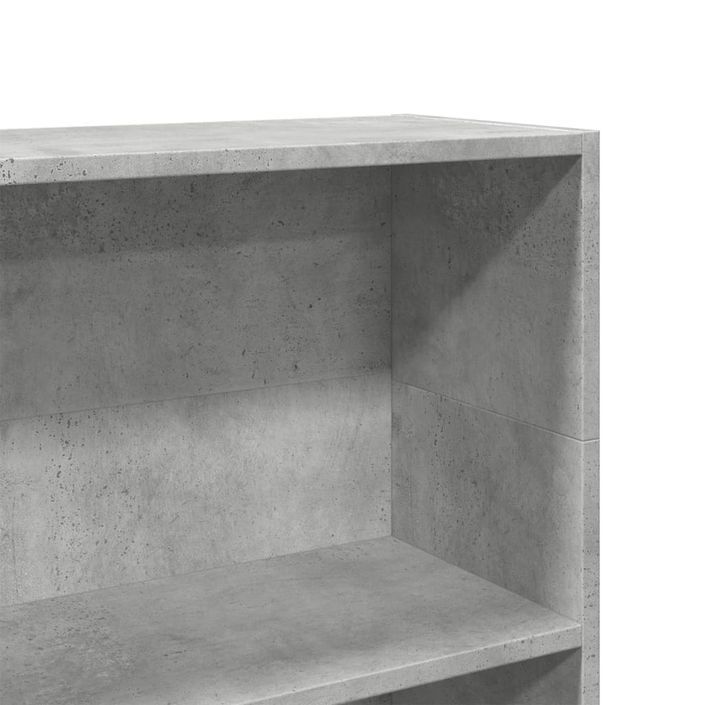 Bibliothèque gris béton 80x24x109 cm bois d'ingénierie - Photo n°7