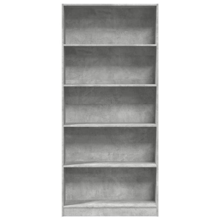 Bibliothèque gris béton 80x24x176 cm bois d'ingénierie - Photo n°4