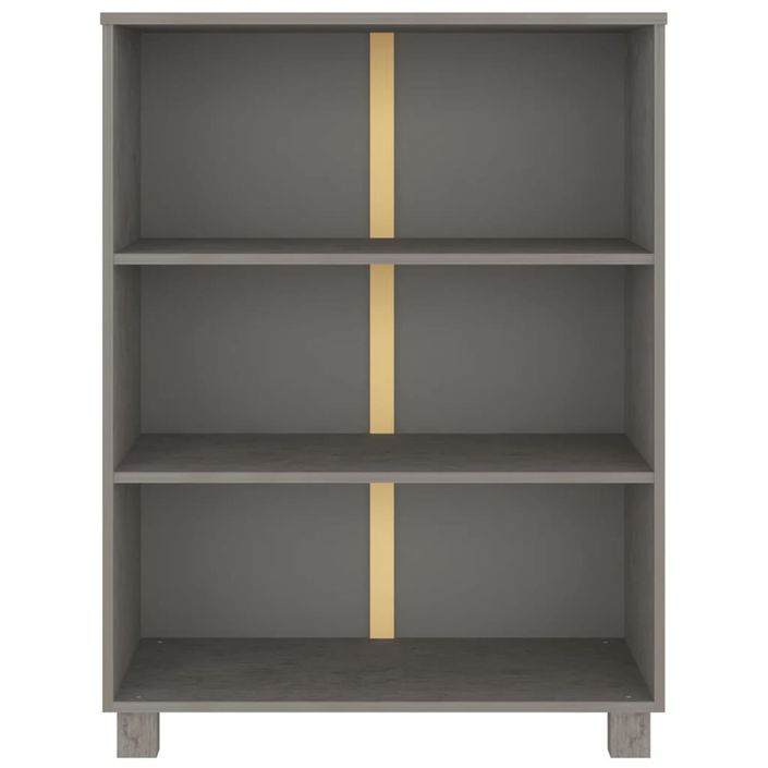 Bibliothèque HAMAR Gris clair 85x35x112 cm Bois de pin massif - Photo n°3