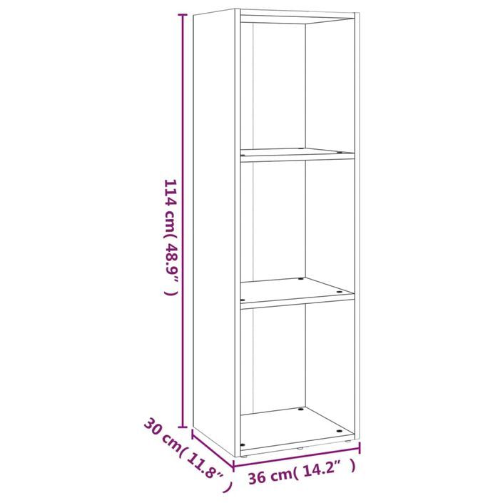 Bibliothèque/Meuble TV chêne marron 36x30x114cm bois ingénierie - Photo n°8