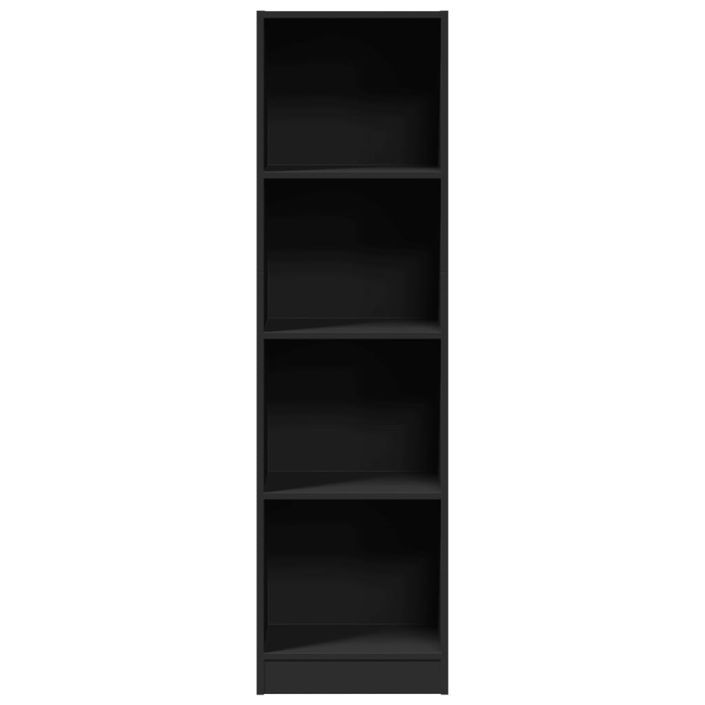 Bibliothèque noir 40x24x143 cm bois d'ingénierie - Photo n°4