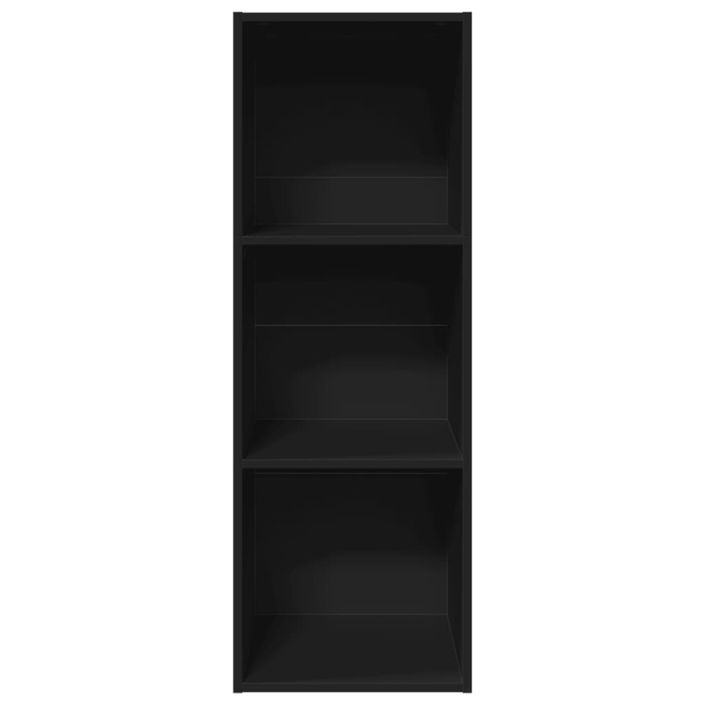 Bibliothèque noir 40x30x114 cm bois d'ingénierie - Photo n°4