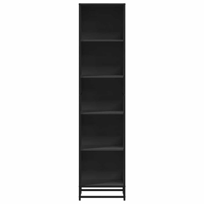 Bibliothèque noir 40x35x170,5 cm bois d'ingénierie - Photo n°4