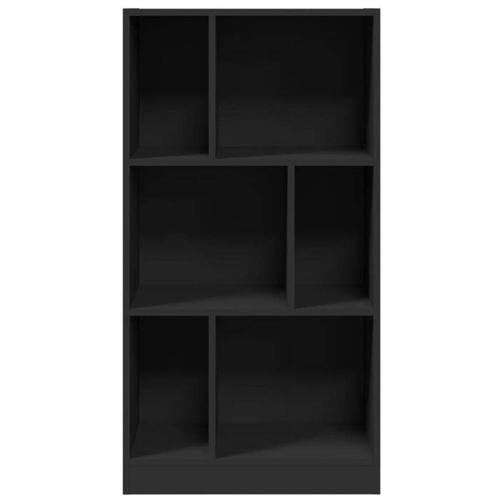 Bibliothèque noir 57x28,5x107,5 cm bois d'ingénierie - Photo n°4