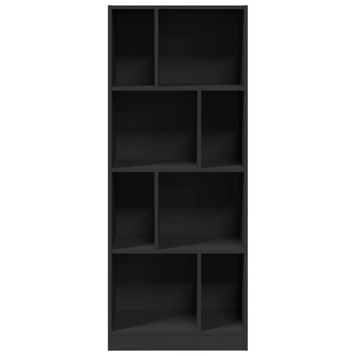 Bibliothèque noir 57x28,5x141 cm bois d'ingénierie - Photo n°4