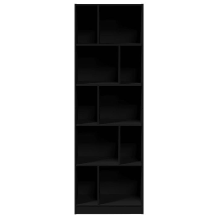 Bibliothèque noir 57x28,5x174 cm bois d'ingénierie - Photo n°4