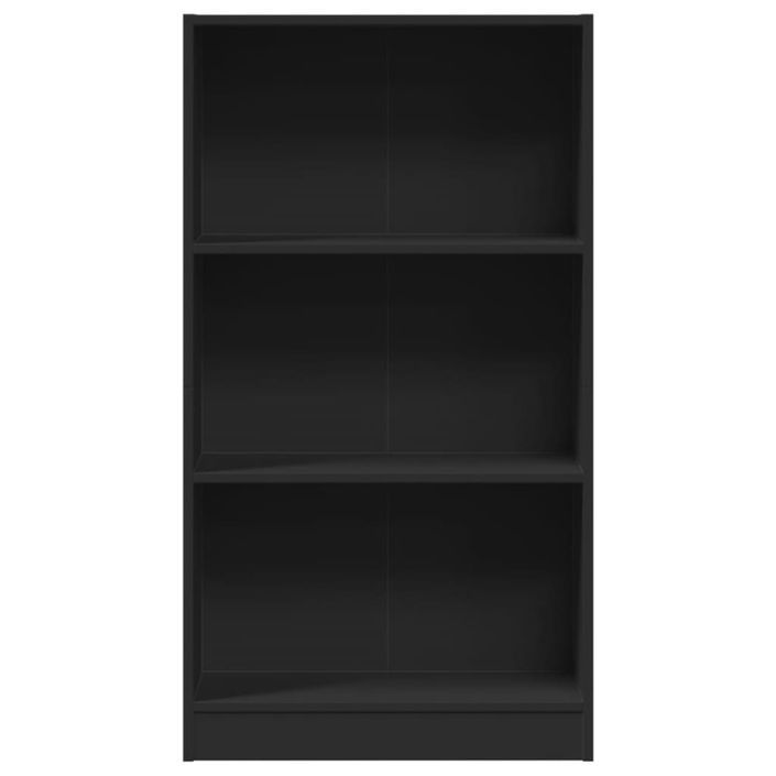 Bibliothèque noir 60x24x109 cm bois d'ingénierie - Photo n°4