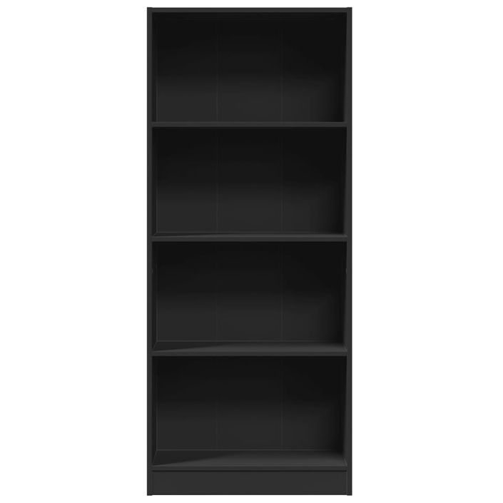 Bibliothèque noir 60x24x143 cm bois d'ingénierie - Photo n°4