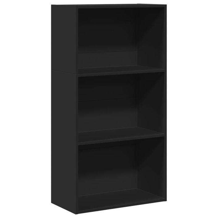 Bibliothèque noir 60x30x114 cm bois d'ingénierie - Photo n°2