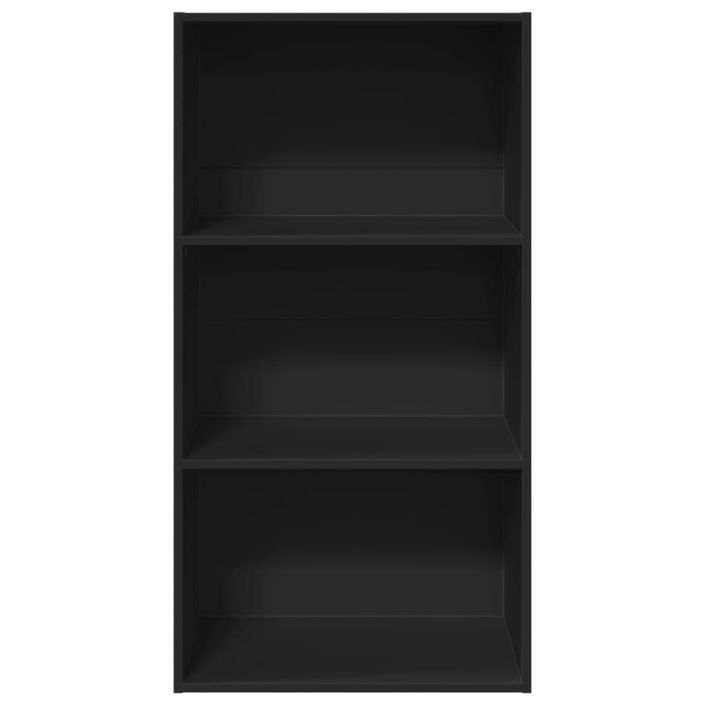 Bibliothèque noir 60x30x114 cm bois d'ingénierie - Photo n°4