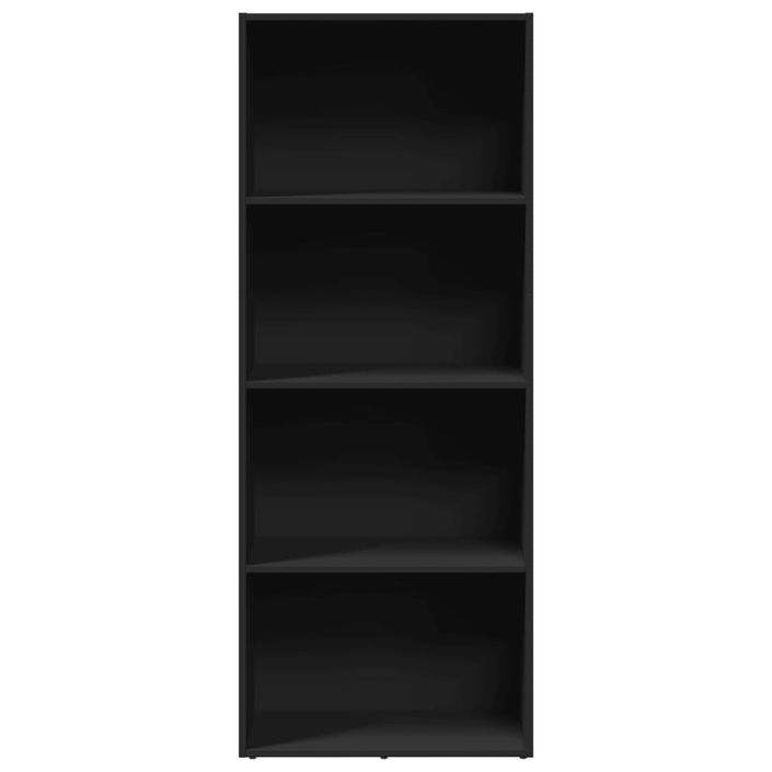 Bibliothèque noir 60x30x152 cm bois d'ingénierie - Photo n°4