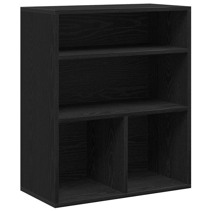 Bibliothèque noir 60x30x71,5 cm bois d'ingénierie - Photo n°2