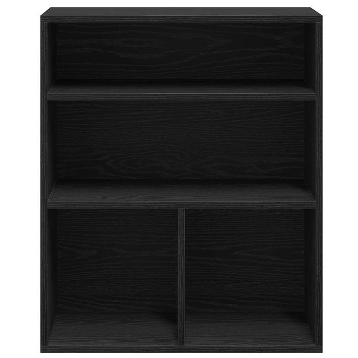 Bibliothèque noir 60x30x71,5 cm bois d'ingénierie - Photo n°4