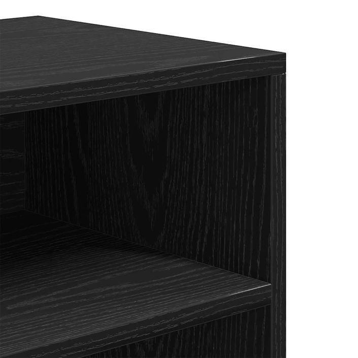 Bibliothèque noir 60x30x71,5 cm bois d'ingénierie - Photo n°7