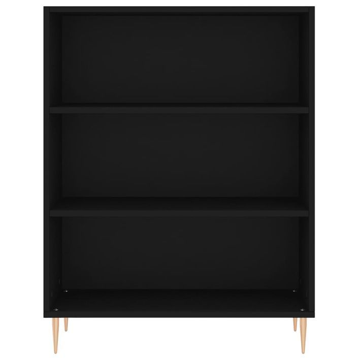 Bibliothèque noir 69,5x32,5x90 cm bois d'ingénierie - Photo n°4