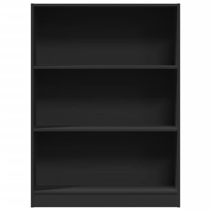 Bibliothèque noir 80x24x109 cm bois d'ingénierie - Photo n°4