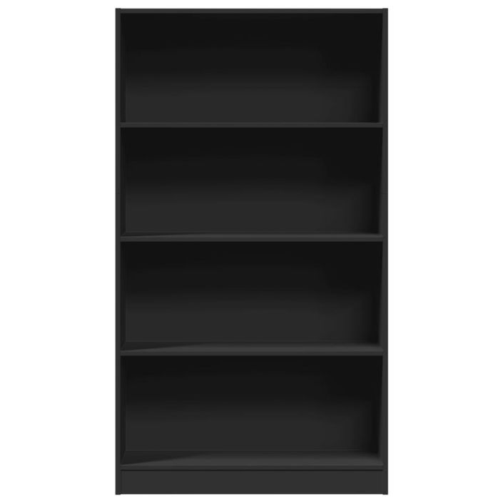 Bibliothèque noir 80x24x143 cm bois d'ingénierie - Photo n°4