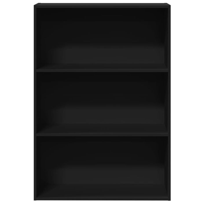 Bibliothèque noir 80x30x114 cm bois d'ingénierie - Photo n°4