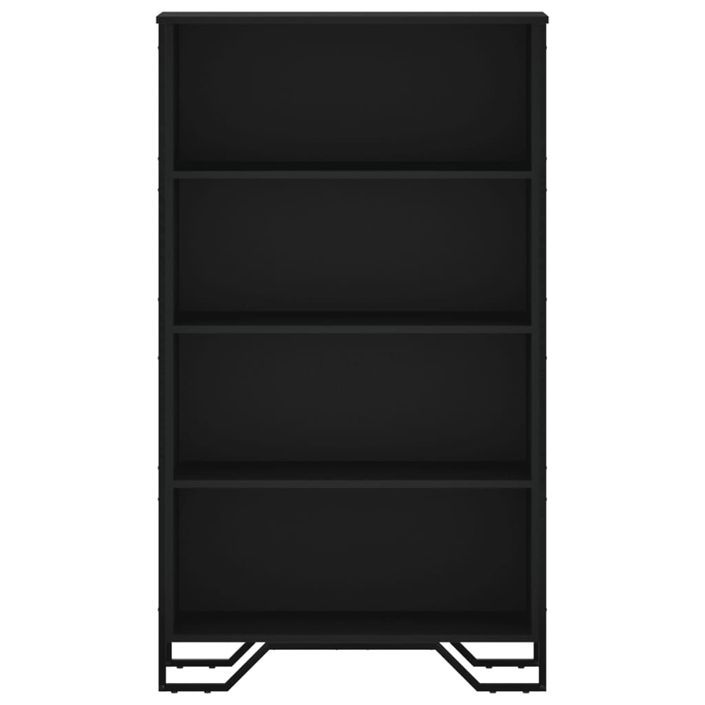 Bibliothèque noir 80x31x137,5 cm bois d'ingénierie - Photo n°4