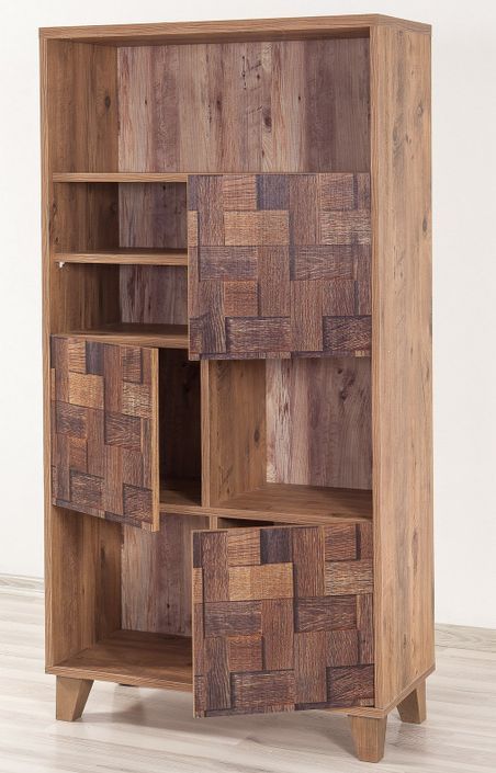 Bibliothèque patchwork de bois marron clair Mastra 80 cm - Photo n°2