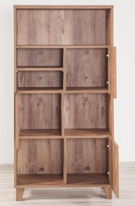 Bibliothèque patchwork de bois marron clair Mastra 80 cm - Photo n°3