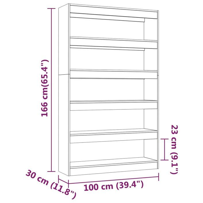 Bibliothèque/Séparateur de pièce Blanc 100x30x166 cm - Photo n°7