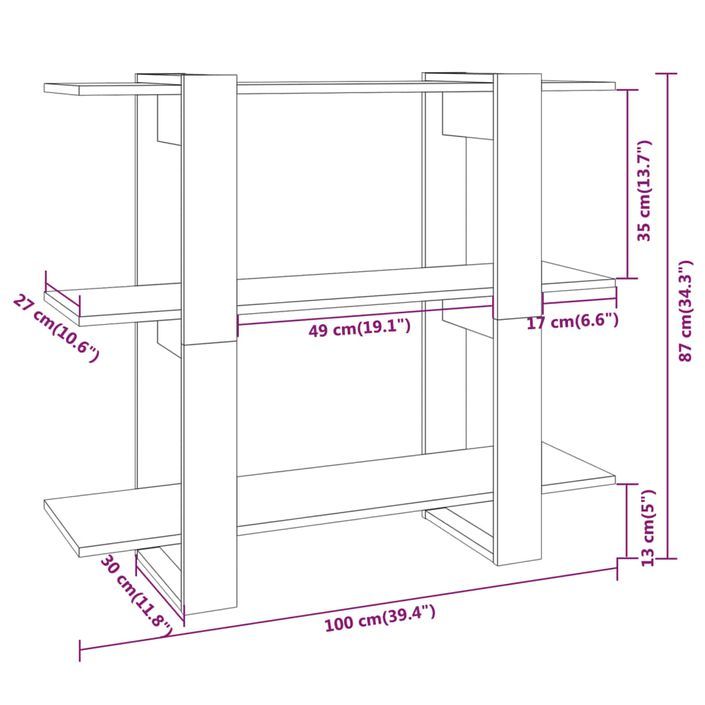 Bibliothèque/Séparateur de pièce Blanc 100x30x87 cm - Photo n°7