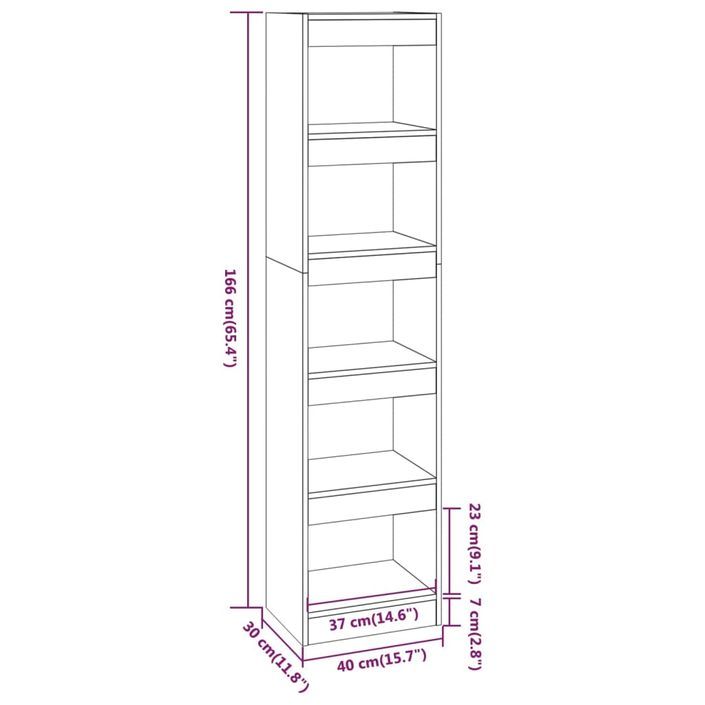 Bibliothèque/Séparateur de pièce Blanc 40x30x166 cm - Photo n°7