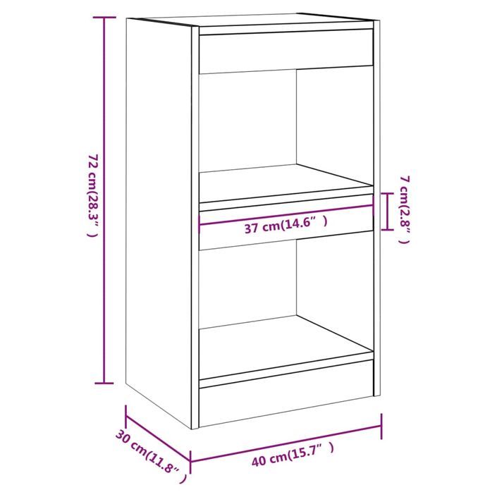 Bibliothèque/Séparateur de pièce Blanc 40x30x72 cm - Photo n°7